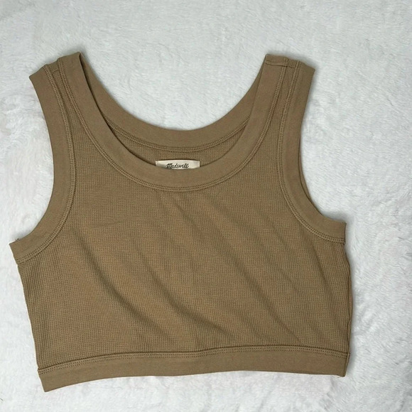 Madewell Crewneck Crop Tank Khaki Size M - Picture 4 of 8